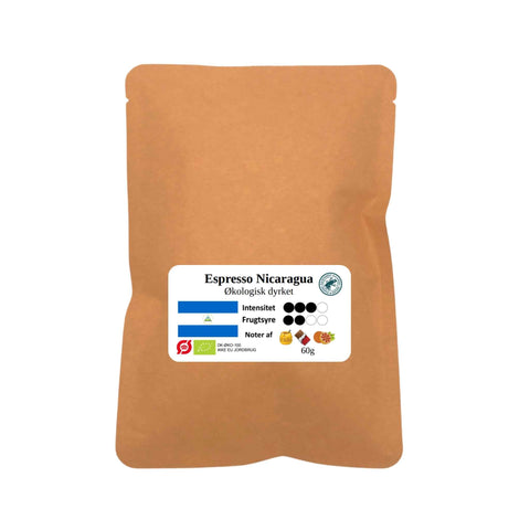 Espresso Nicaragua øko hele bønner 60g