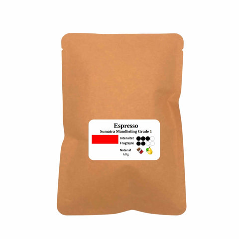 Espresso Sumatra Grade 1 hele bønner 60g
