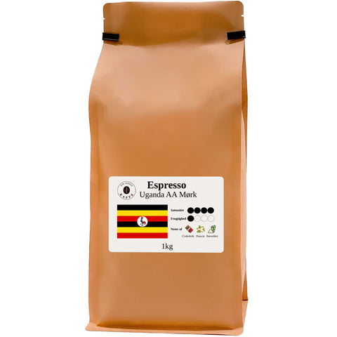 Espresso Uganda AA mørk hele bønner 1kg