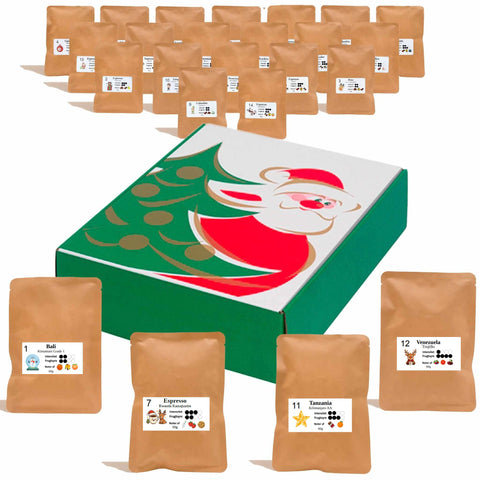 Pakkekalender med stempelkaffe